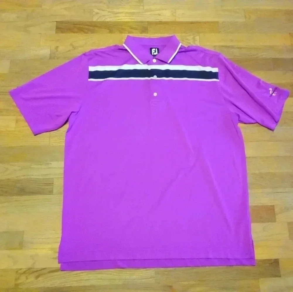 Footjoy Short Sleeve Golf Polo Shirt Mens Size 2XL Purple